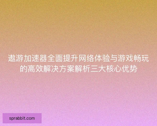 遨游加速器全面提升网络体验与游戏畅玩的高效解决方案解析三大核心优势 遨游加速器全面提升网络体验与游戏畅玩的高效解决方案解析三大核心优势